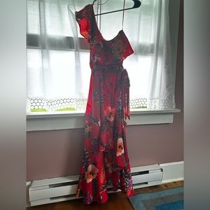 Pink tropical maxi dress from Francesca’s.